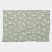 Linge De Cuisine Palmiers Boho Maison de Campagne Côtière Vert Saug (Horizontal)