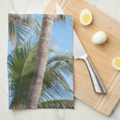 Linge De Cuisine Palmiers contre ciel bleu (Quart Plié)