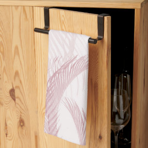 Linge De Cuisine Palmiers en plumes rose pâle 1