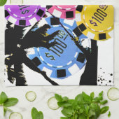 LINGE DE CUISINE PALMIERS ET PUCES (Plié)