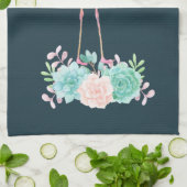 Linge De Cuisine Palmiers Flamants roses roses et succulents florau (Plié)