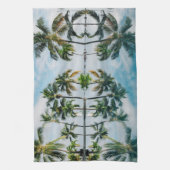 Linge De Cuisine Palmiers tropicaux avec réflexion dans l'océan. (Vertical)