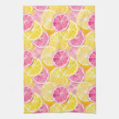 Linge De Cuisine Pamplemousse rose et rideau de douche citron (Vertical)