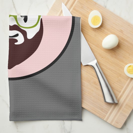 Linge De Cuisine Panda Bear avec une barbe (Quart Plié)