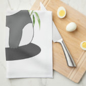 Linge De Cuisine Panda noir et blanc mignonne en Bambou (Quart Plié)