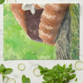 Linge De Cuisine Panda rouge (Plié)