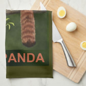 Linge De Cuisine Panda rouge (Quart Plié)