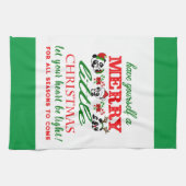 Linge De Cuisine Pandas de Noël personnalisés (Horizontal)