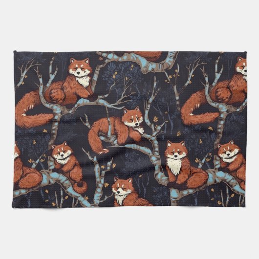 Linge De Cuisine Pandas rouges dans les arbres (Horizontal)