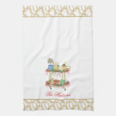 Linge De Cuisine Panier de champagne de Noël en aquarelle (Vertical)
