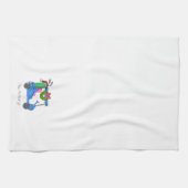 Linge De Cuisine Panier de golf bleu de Noël Preppy personnalisée (Horizontal)