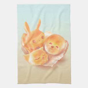 Linge De Cuisine Panier de pain animal : Bichon souriant, Lapin et 