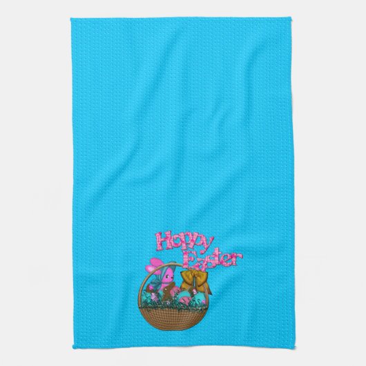 Linge De Cuisine Panier de Pâques Hoppy (Vertical)