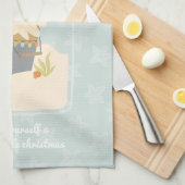 Linge De Cuisine Panier de sable de Noël de plage (Quart Plié)