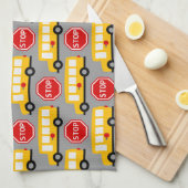 Linge De Cuisine Panneau Bus scolaire et arrêt (Quart Plié)