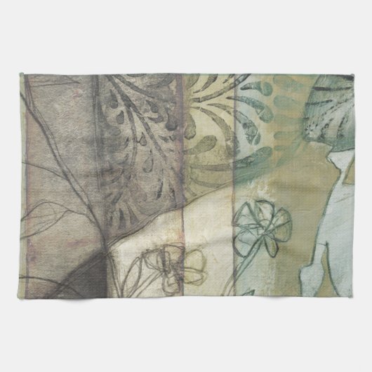 Linge De Cuisine Panneau de jardin avec Feuilles, fleurs et herbe (Horizontal)