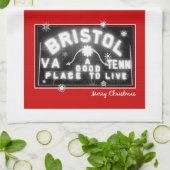 Linge De Cuisine Panneau de Noël Bristol Slogan (Plié)