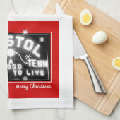 Linge De Cuisine Panneau de Noël Bristol Slogan (Quart Plié)