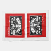 Linge De Cuisine Panneau de Noël Bristol Slogan (Horizontal)