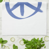 Linge De Cuisine Panneau de paix bleu (Plié)