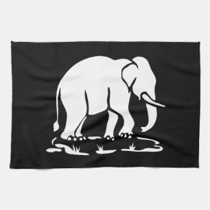 Linge De Cuisine Panneau de trekking des éléphants asiatiques devan