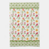 Linge De Cuisine Panneau Retro Pink Spring Birds (Vertical)