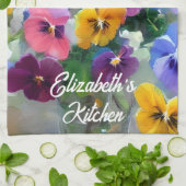 Linge De Cuisine Pansies colorées (Plié)