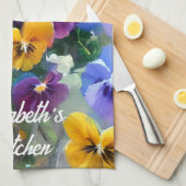 Linge De Cuisine Pansies colorées (Quart Plié)