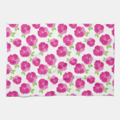 Linge De Cuisine Pansies d'aquarelle rose magenta (Horizontal)