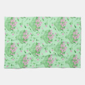 Linge De Cuisine Pansies rouges bol vert et arrière - plan (Horizontal)