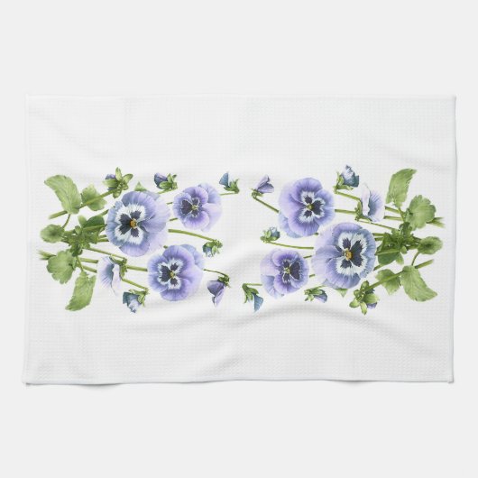 Linge De Cuisine Pansies violettes (Horizontal)