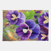 Linge De Cuisine Pansies violettes -AI ART (Horizontal)