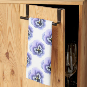 Linge De Cuisine Pansies violettes Art Botanique Floral