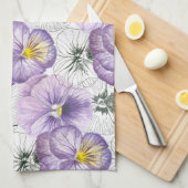 Linge De Cuisine Pansy motif (Quart Plié)
