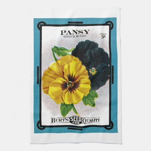 Linge De Cuisine Pansy Seed Packet Étiquette (Vertical)