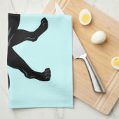 Linge De Cuisine panthère noir (Quart Plié)