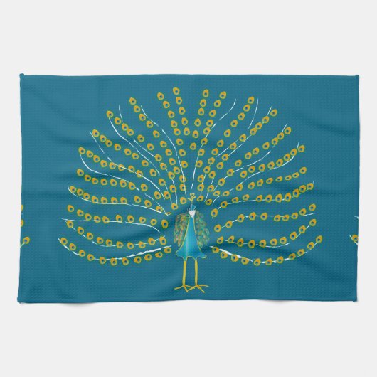 Linge De Cuisine Paon (Horizontal)