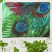 Linge De Cuisine Paon coloré (Plié)