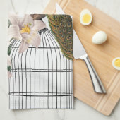 Linge De Cuisine Paon élégant de lis (Quart Plié)