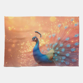 Linge De Cuisine Paon majestueux au plumage vibrant