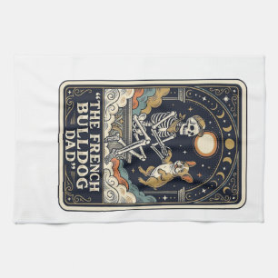Linge De Cuisine Papa Bouledogue Français Vintage Squelette Tarot T