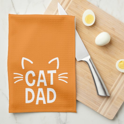 Linge De Cuisine Papa Chat Avec Oreilles Et Whiskers (Quart Plié)