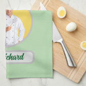 Linge De Cuisine Papa Clause Chef Personnalisé Photo et Nom Cadeau (Quart Plié)