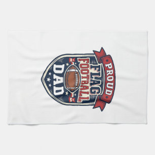 Linge De Cuisine Papa de football drapeau fier Badge vintage patrio