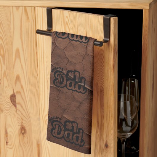 Linge De Cuisine Papa N°1 - Aspect Cuir (Pliage en tiers)