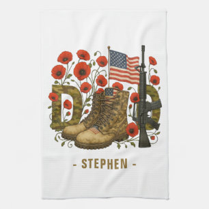 Linge De Cuisine Papa patriotique - Drapeau américain avec Bottes d