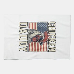 Linge De Cuisine Papa Poule Coq Vintage Patriotique