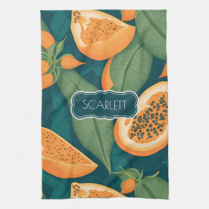 Linge De Cuisine Papaya Floral coloré Motif personnalisé