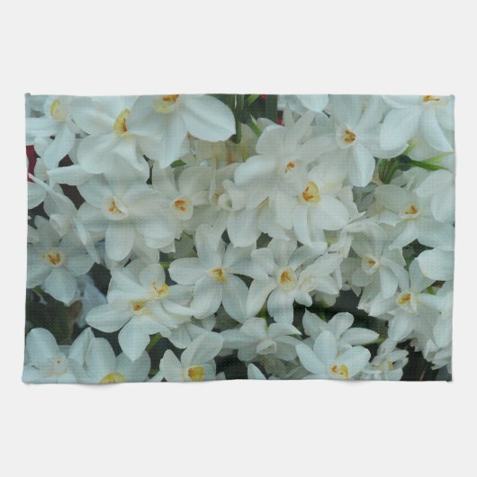 Linge De Cuisine Paperwhite Narcissus Fleurs blanches délicates (Horizontal)