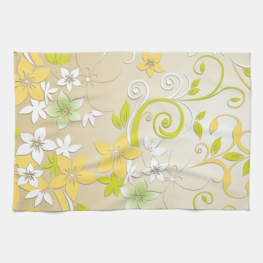 Linge De Cuisine Papier mural à fleurs 3 (Horizontal)